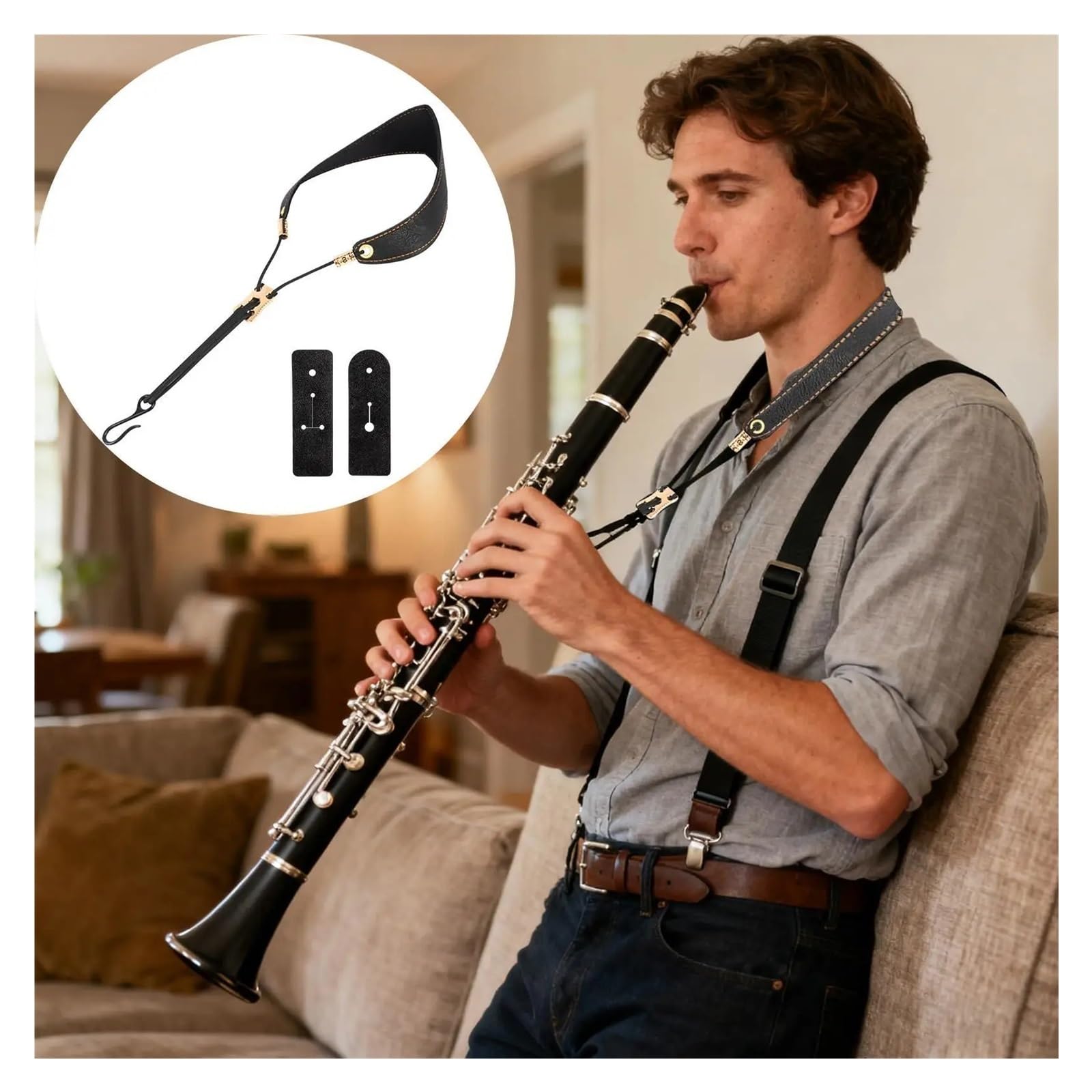 Tracolla Con Cuscinetto For Sax Tenore E Flauto Basso