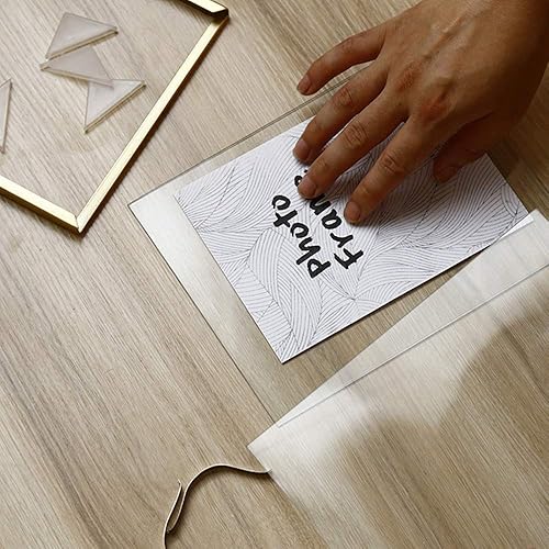 Miniatura 3 de Marco de vidrio flotante, estilo vintage y marco de fotos de vidrio, marco de fotos geométrico de metal, doble vidrio, marco vertical de escritorio