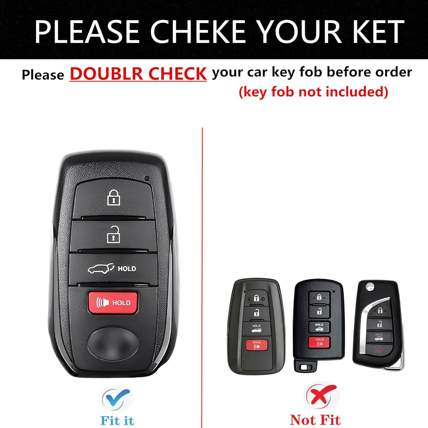Heavy Key Shell Cover Protector Accessories for 2021-2025 Toyota Grand Highlander Corolla Cross 4Runner Land Cruiser Crown Signia Sequoia Venza 4 Buttons Key Fob (Model-B-Silver)
