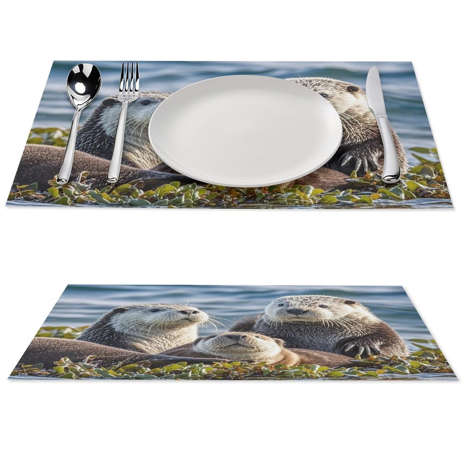Sets de table loutre de mer antidérapants pour en finir avec les taches de cuisine et rayures de table