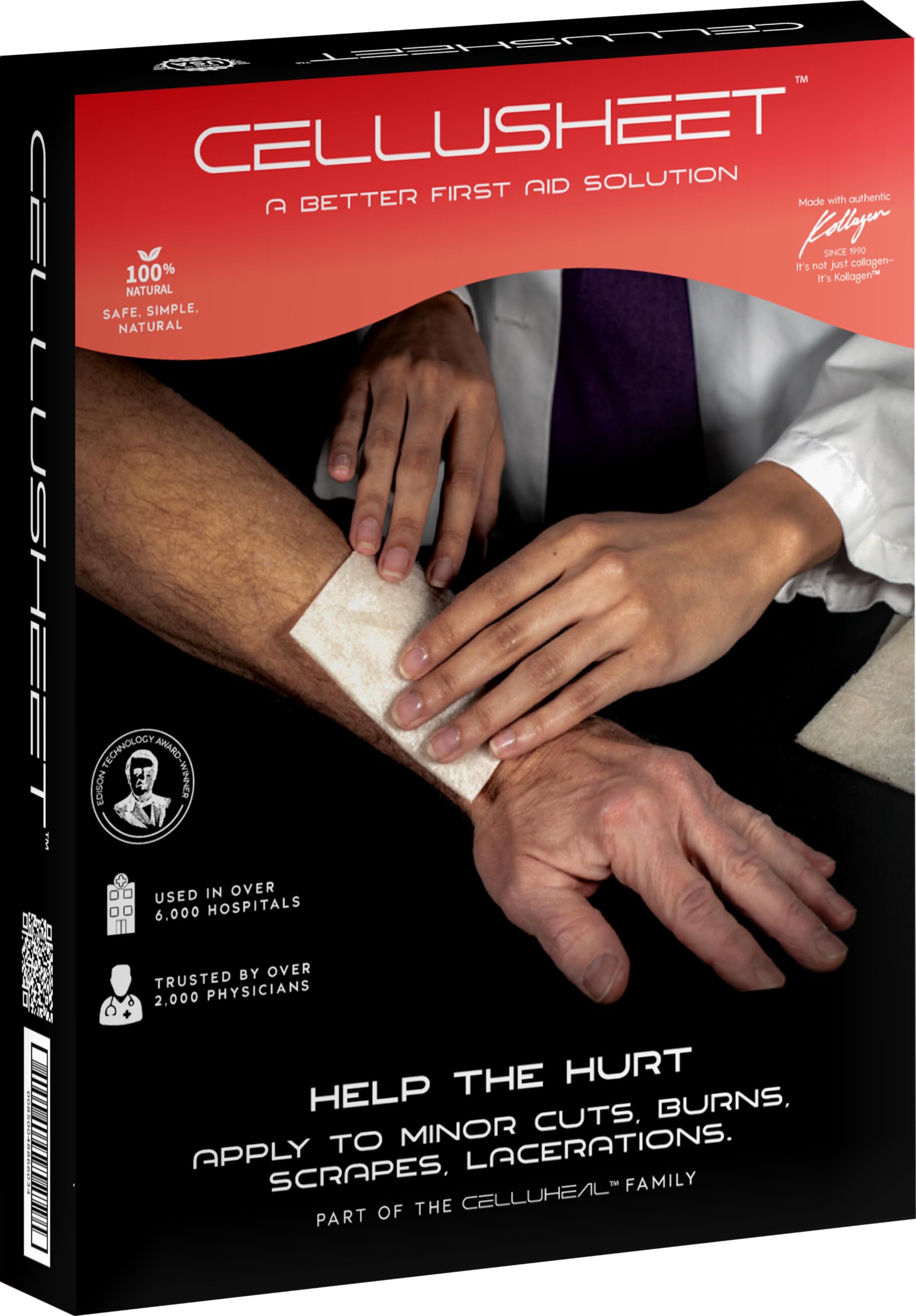 Celluheal Cellusheet Wound Care Collagen Dressing - 5 Pack 2x2 Inch (2x2 Inch Sheet)