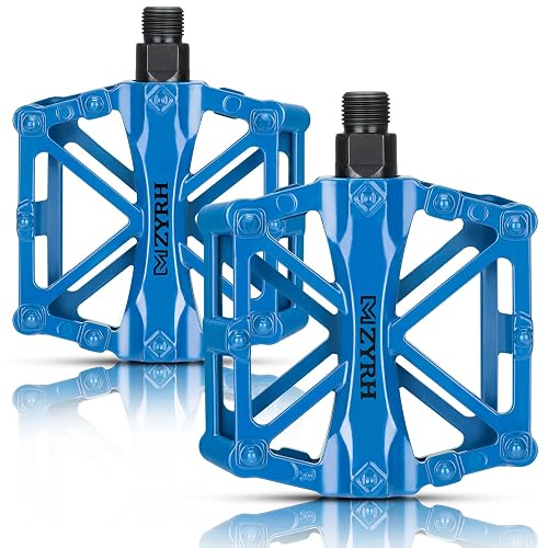 KEMIMOTO Mountain Bike Pedals MTB Bicycle Flat Pedals, 9/16'' CNC Aluminum Durable Sealed Bearing for Most Bikes BMX MTB