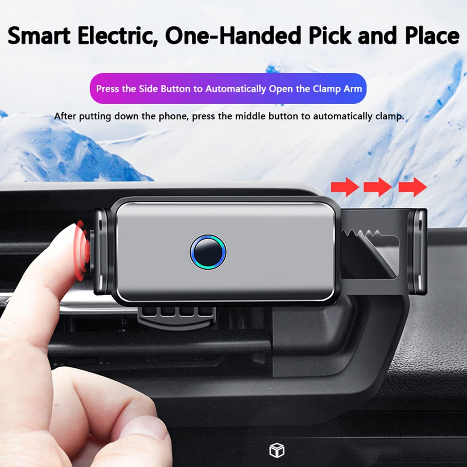 Soporte Móvil Coche para Alfa Romeo Giulia Stelvio, 360° Rotación Ajustable Soporte Telefono Coche Sujeta Porta Movil Coche Sujeción Movil Coche Autopartes,B
