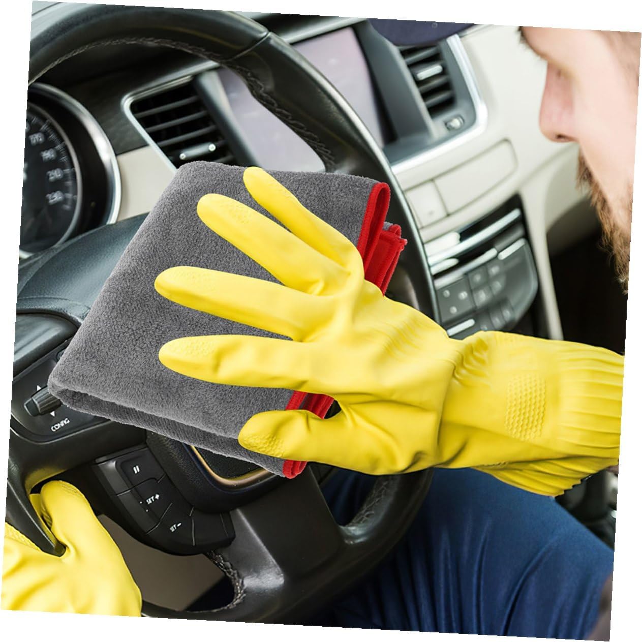 3pcs Absorbent Car Drying Towels Microfiber Wash Cloths Reusable Auto Cleaning Chamois for Vehicle Exterior and Interior Detailing