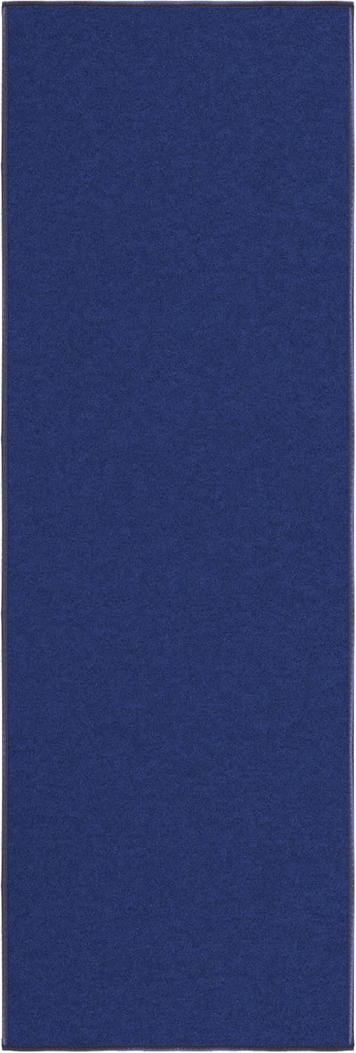 Ottomanson Hallway Runner Rug 20" x 59" Non Slip Solid Area Rugs Easy to Clean Laundry Rug Runner Durable & Pet Friendly Floor Carpet Runners for Hallways Entryway Living Room Kitchen, Navy