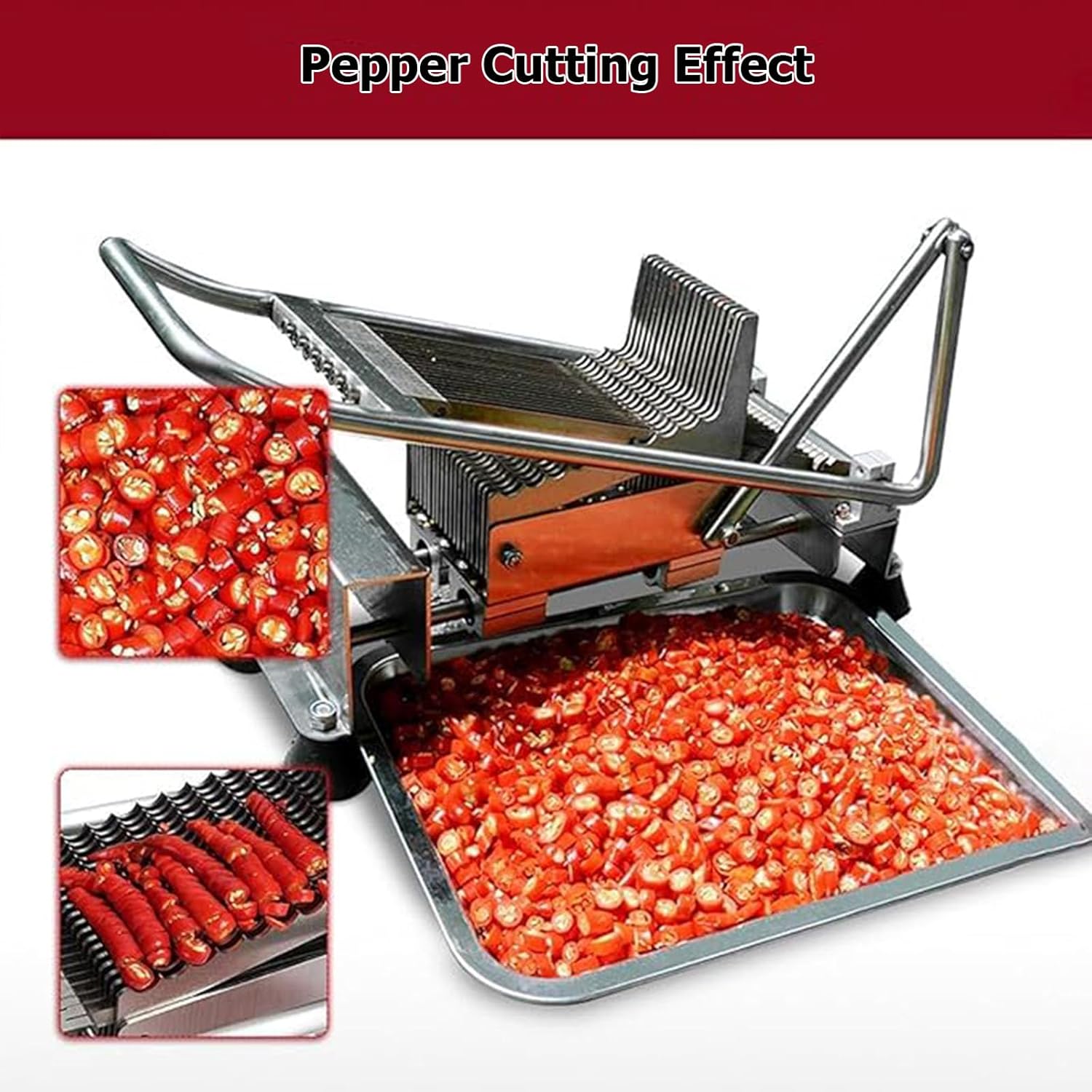 Manual Vegetable Chopper Machine,Chili Dedicated Cutting Tool with Stainless Steel Blade,Multi Functional Food Processor Chopper for Home Kitchen Commercial