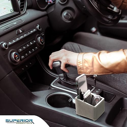 Miniatura 7 de SUPERIOR ESSENTIALS Soporte de teléfono para automóvil y expansor de almacenamiento de llaves para portavasos - Soporte de teléfono de tamaño