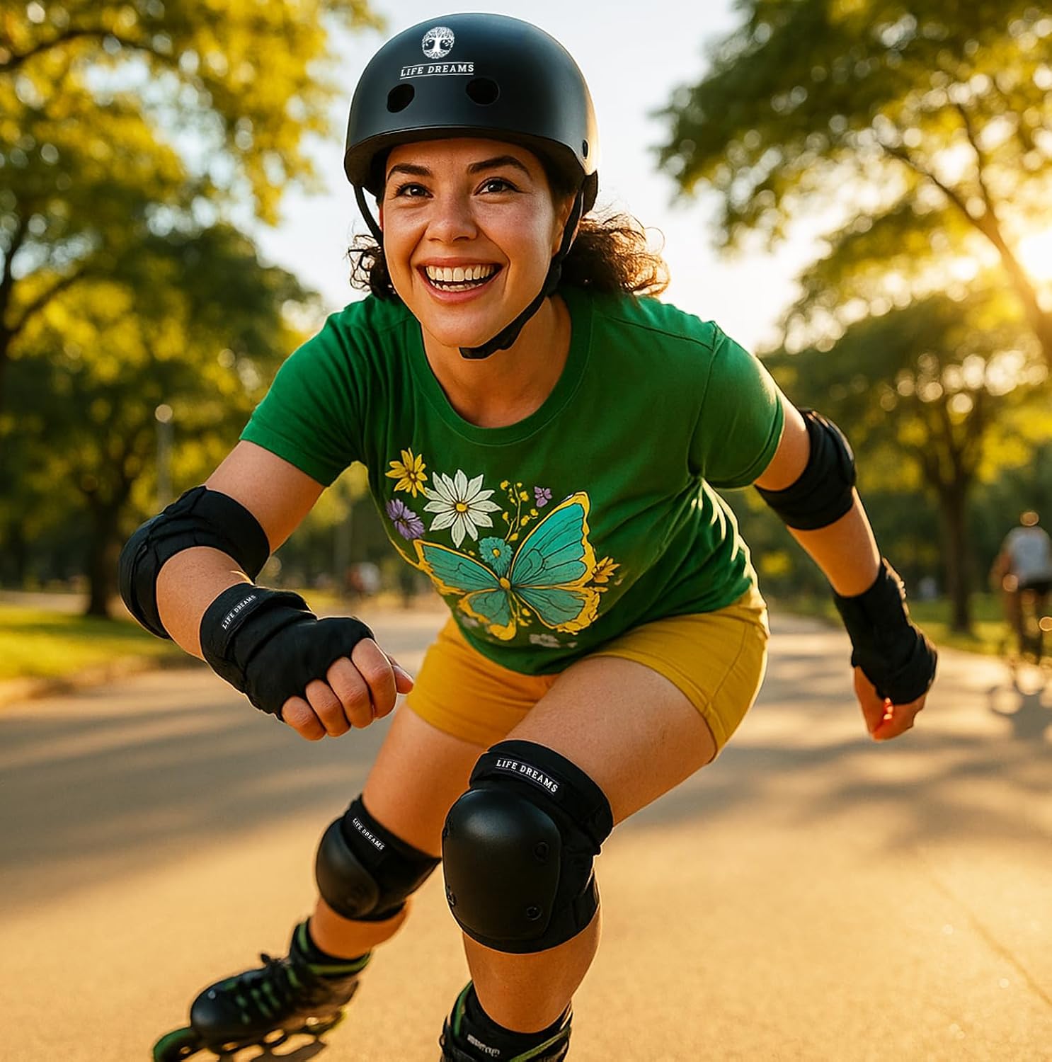 Kit de Proteção Patins Skate Bicicleta Completo Joelheira Cotoveleira Munhequeira Life Dreams (G) Kit de Proteção Patins Skate Bicicleta Completo Joelheira Cotoveleira Munhequeira Life Dreams (G)