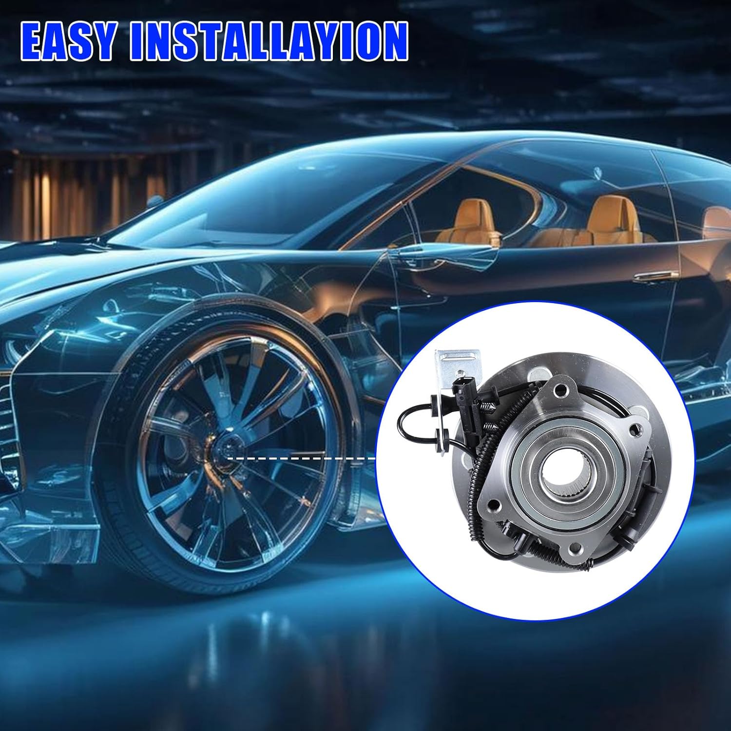 2PC 513273 Front Wheel Bearing and Hub Assembly Fits for Dodge Grand Caravan 2008-2020, for Chrysler Town Country 2008-2016, for Volkswagen Routan 2009-2011, for C/V 2012-2015, 5 Lug w/ABS