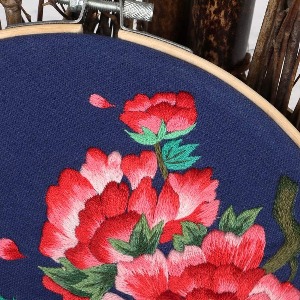 YOUYOUTE Embroidery Kits with Pattern for Beginners Starter (Peony)