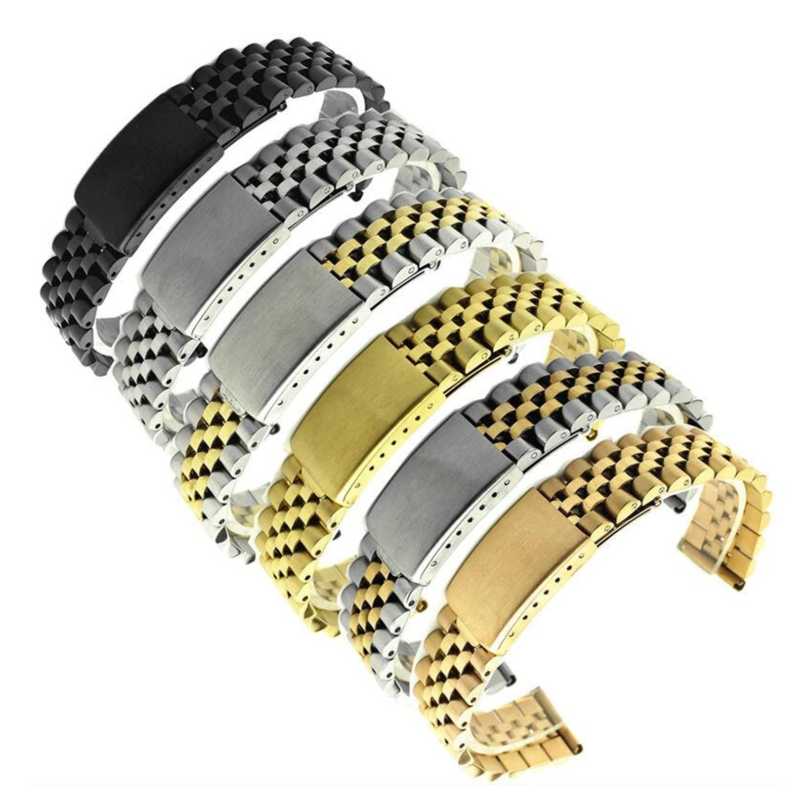 YINGO 18mm 20mm 22mm Cassetti cinturini in metallo braccialetto argento Acciaio inox lucido Acciaio in acciaio inox Accessori di ricambio