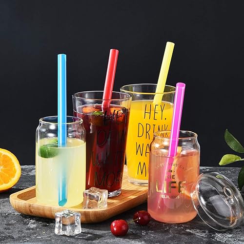 Miniatura 8 de ALINK Pajitas de plástico extra anchas para batidos de té Boba de arcoíris, 12 pulgadas de ancho x 8 12 pulgadas de largo, pajitas grandes de