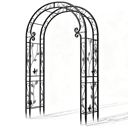 Garden Abor - 88"(H)*51"(L), Sturdy Metal Garden Arch with Rust-Resistant