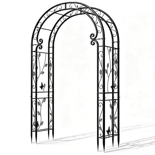 Garden Abor - 88"(H)*51"(L), Sturdy Metal Garden Arch with Rust-Resistant Finish, Trellis for Climbing Plants Outdoor, Ideal as Wedding Arches for Ceremony（20MM Pipe）