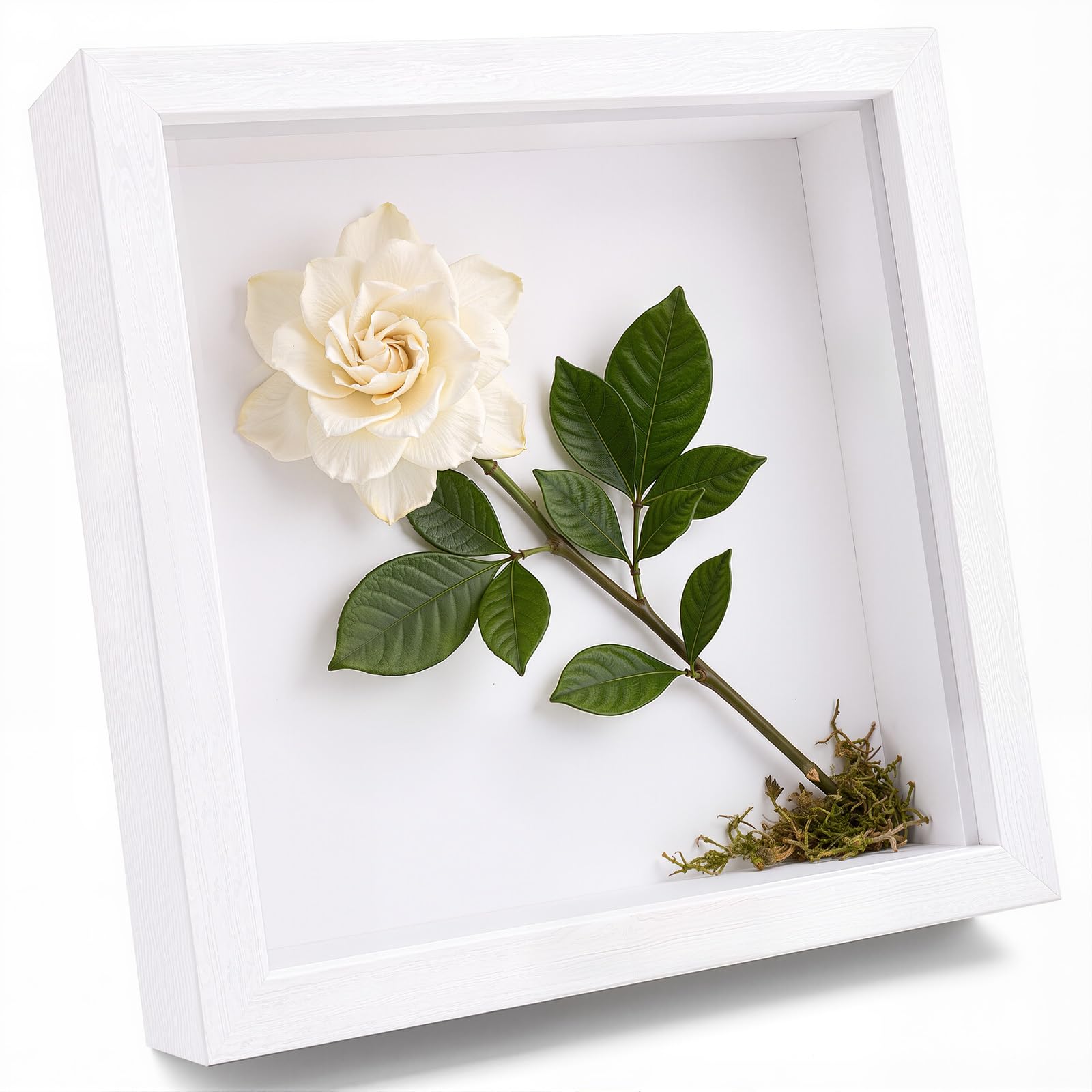 Limiebllu 3D Shadow Box Frame,8"× 8",3 cm Deep Box Frame,White,Wooden