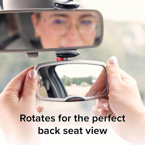 Miniatura 5 de Diono Espejo de coche para bebé, paquete de 4, espejo de seguridad para bebé orientado hacia atrás, ajustable con amplia visión cristalina