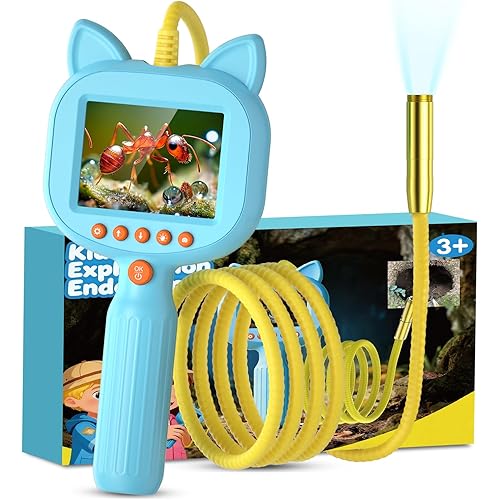 Kids Borescope Toy with Light, 1920P HD Endoscope Snake Wildlife Camera with 2.8" LCD, STEM Educational Science Kit for Ages 3-12, Stocking Stuffer & Outdoor Nature Exploration Gifts for Boys & Girls