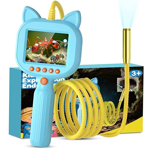 Kids Borescope Toy with Light, 1920P HD Endoscope Snake Wildlife Camera with 2.8" LCD, STEM Educational Science Kit for Ages 3-12, Stocking Stuffer & Outdoor Nature Exploration Gifts for Boys & Girls