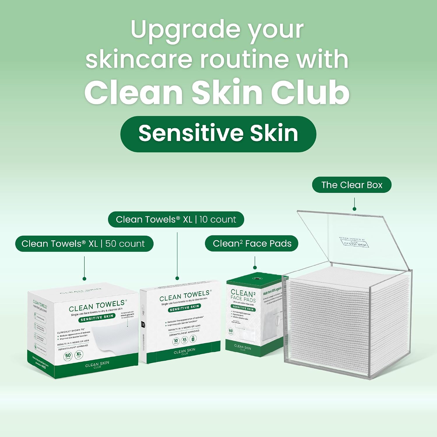 Clean Skin Club Cloud Pads, Ultra-Soft & Thick Face Pads, 100% Organic Cotton Dermatologist-Approved Makeup Remover and Toner Applicator, Sensitive-Skin Safe, 60 Count (Pack of 1)