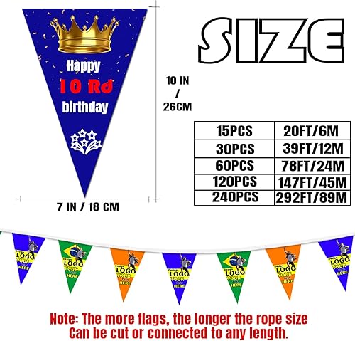 Miniatura 2 de Banderas coloridas personalizadas de 3876114190304456570760 unidades, banderas de banderines coloridos, pancarta triangular multicolor, bandera de