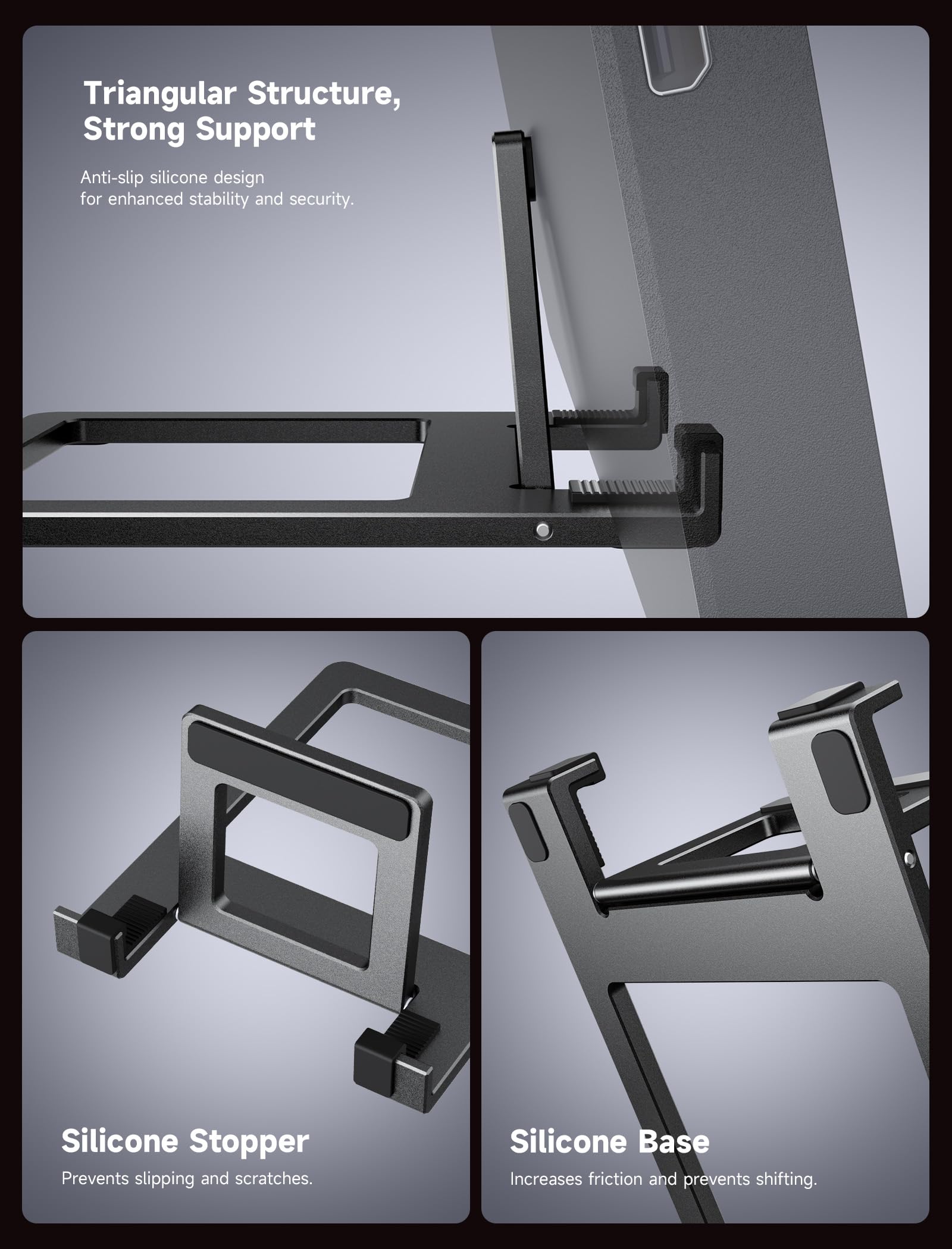 FlipGo Soporte Portátil Para 13.5 15.6 16 Pulgadas Pantalla Extensor Monitor Portátil - Negro 7