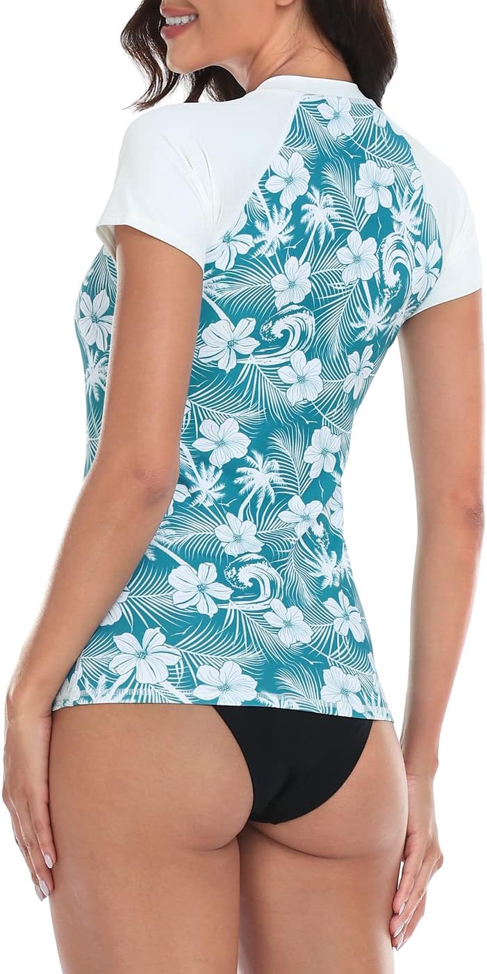 LRD Women's Short Sleeve Rash Guard Shirts UPF 50 Quick Dry Active Swim Shirt - Image 6