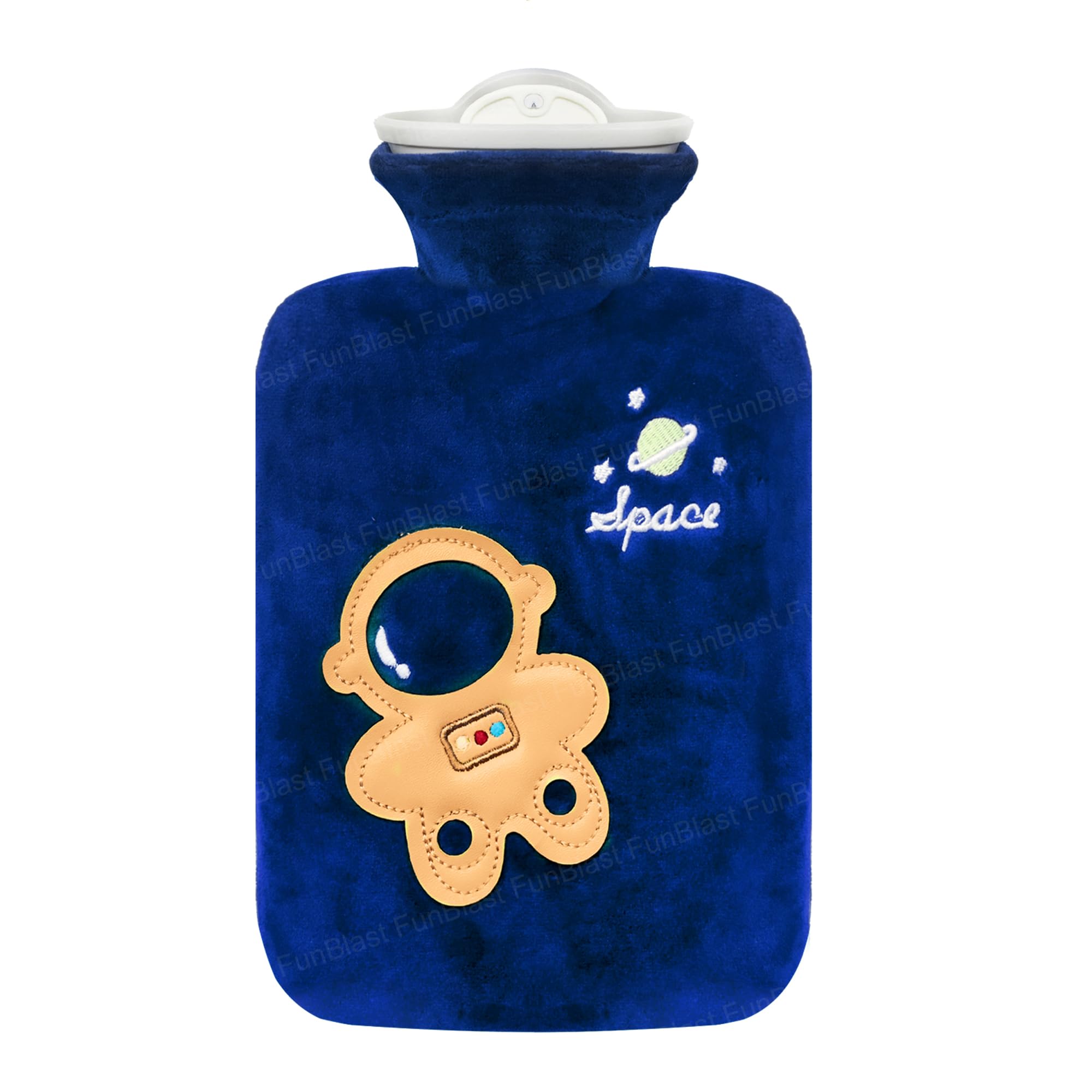 FunBlast Hot Water Bag with Cover for Pain Relief – Heating Bag, Heating Pad Hot Water Bottle & Rubber Bottle for Hot Water Bag for Pain Relief, Rubber Hot Water Bag, Bottle - 1000 ML (Blue)