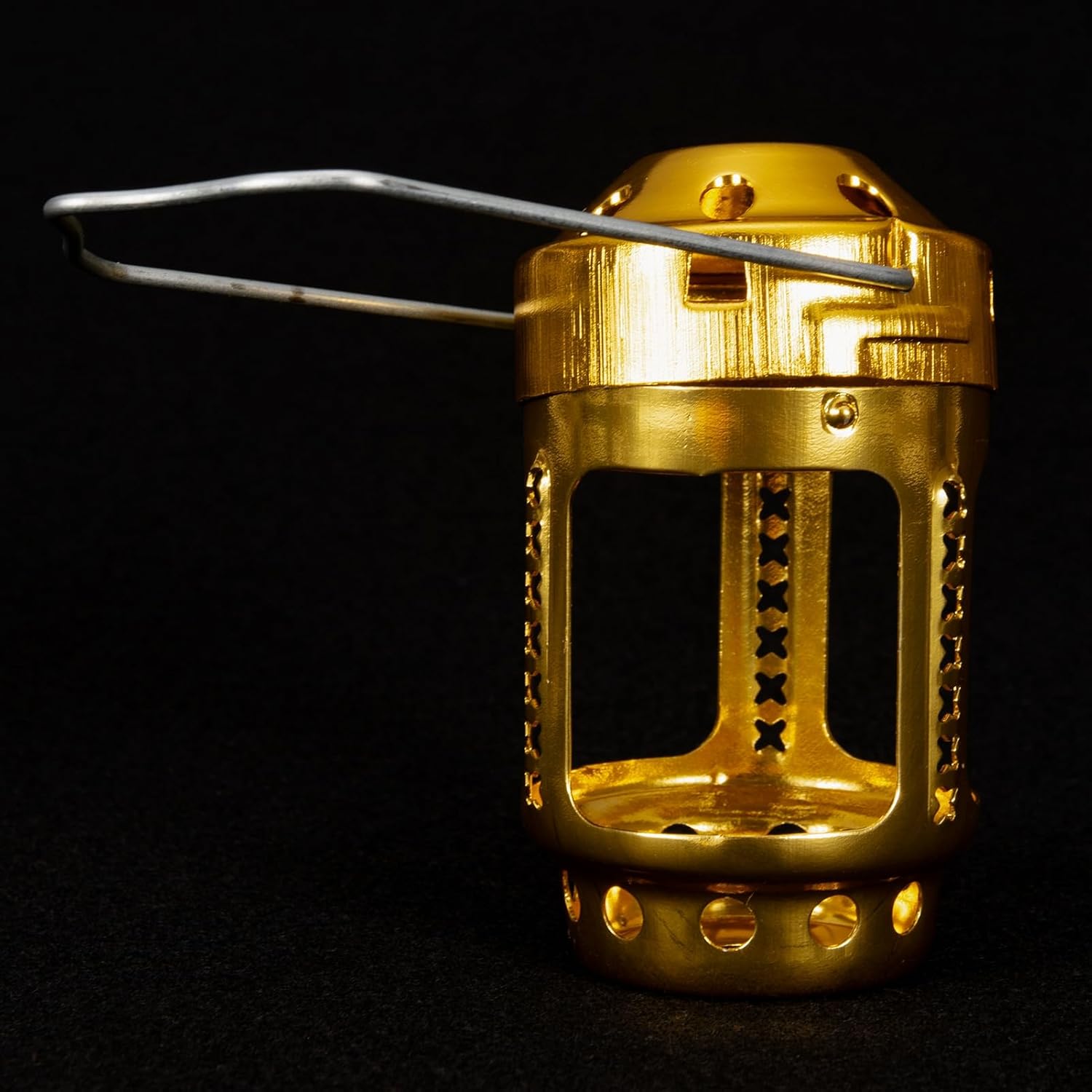 Portable Candle Lantern, Night Fishing Hanging Camping Aluminium Alloy Candle Lamp for Indoor Outdoor Paritie Weddings Vintage Style Hanging Lantern (1 Gold and 1 Silver)