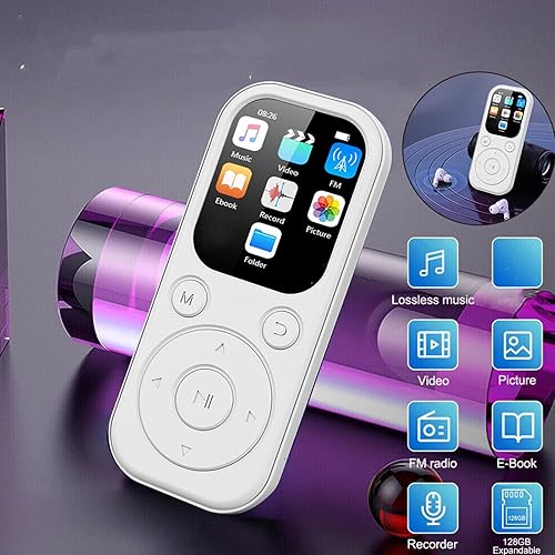 Miniatura 6 de Pomya Reproductor de MP3 con Bluetooth 5.4, pantalla de 2.0 pulgadas, reproductor de música portátil de alta fidelidad con altavoz, radio FM, libro