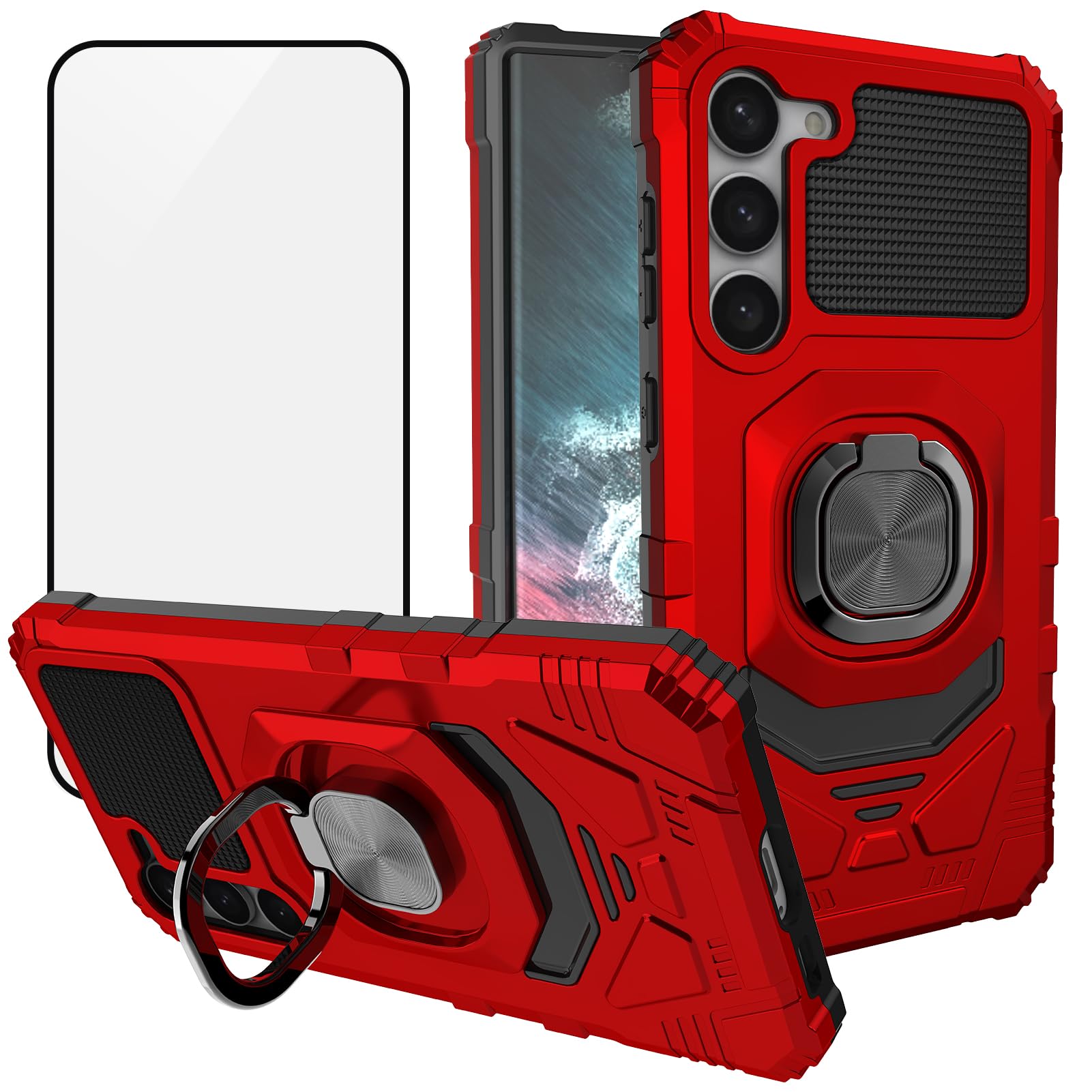 Ailiber for Samsung S25 Plus 5G Phone Case, Galaxy S25 Plus Case with Kickstand, for Magnetic Car Mount, with Screen Protector, Military Grade, Heavy