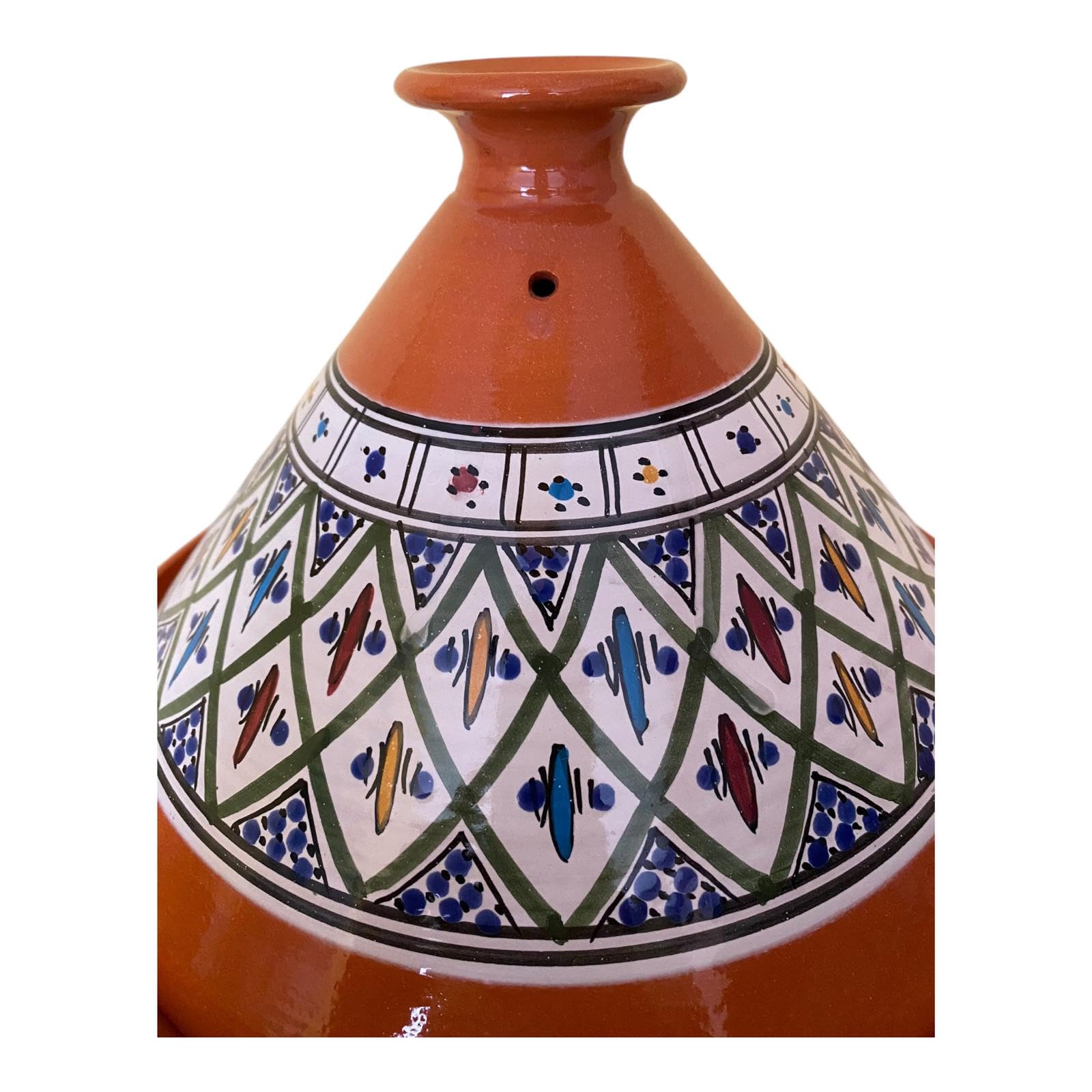 La Maison Unique: Tajine Terracotta Marocchina Tunisina Diametro 32cm Pentola a Pressione Con Coperchio Piatto Etnico Marocchino Cucina Salutare - Qualità Premium - Verde
