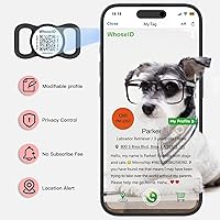 Vista 4 de WhoseID Etiqueta para perro con código QR con NFC, etiqueta de identificación personalizada de mascota, etiqueta de identificación de perro