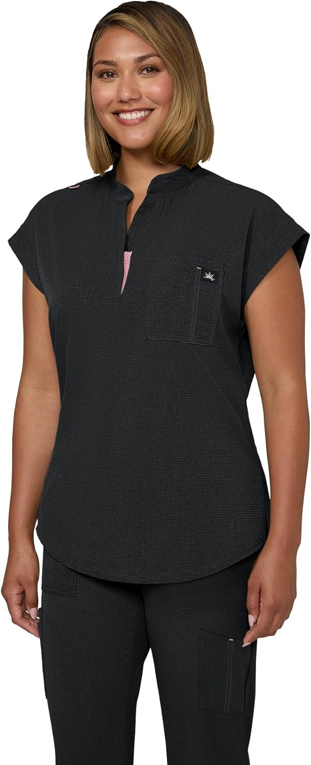 KOI Solis x Catrin Women's 2-Pocket Zipper-Neck Scrub Top