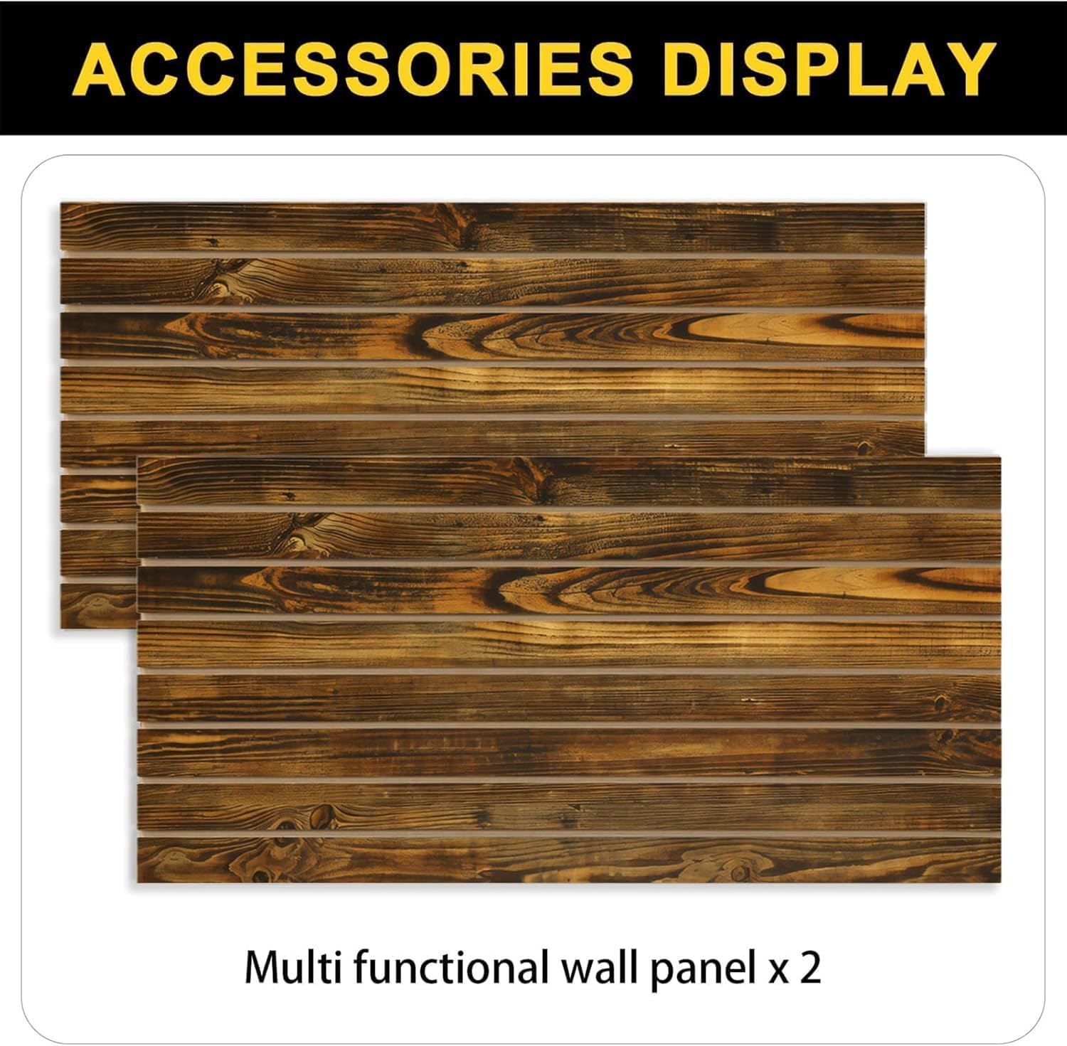 Slat Wall Panels, 4 x 4ft MDF Slatwall Panels with Modular Design, Heavy Duty Wall Mounted Slatwall Panels for Retail Display, Garage Tool Storage, Guitar Shop, Home Storage, Wood Grain Brown
