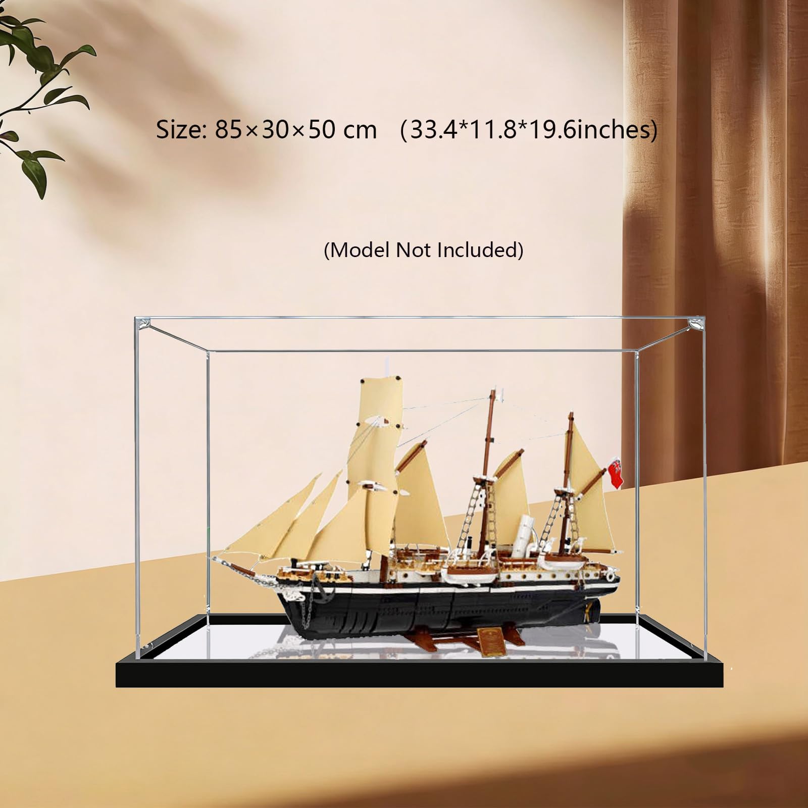 Akrylowa witryna kompatybilna z Lego 10335 Endurance Exploration Ship, pyłoszczelne, przezroczyste pudełko do przechowywania, pudełko ekspozycyjne kompatybilne z 10335 (model nie jest dołączony
