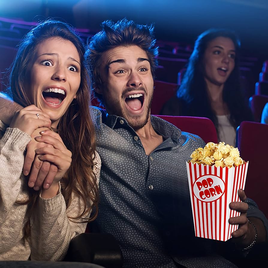 Containlol 24 Pcs Popcorn Boxes Party Favors Snack Treat Box Candy Cookie Container For Movie Cinema Theme Birthday Party Baby Shower Favor Supplies(Cheerful Style