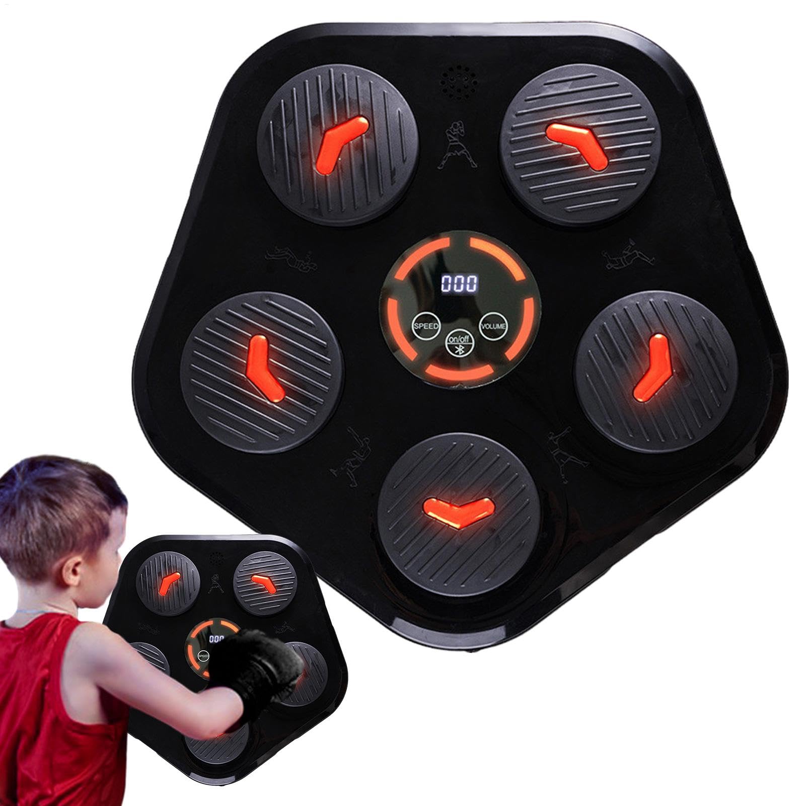 Macchina Da Box Musicale Per Adulti Macchina Da Pugni Musicale Senza Fili | Attrezzatura Per L'Allenamento Del Boxe Da Parete Per L'Esercizio In Palestra Casa Fitness Sport E Ufficio