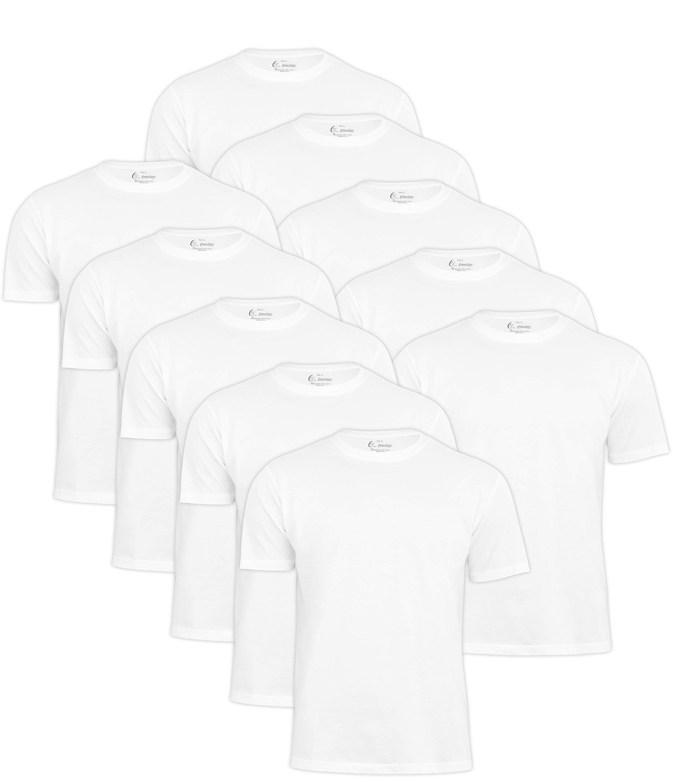 Herren T-Shirt Basic O-Neck Tee (1, 5 oder 10 Stück), Rundhalsausschnitt, Einfarbig in Schwarz, Grau, Weiss, Beige
