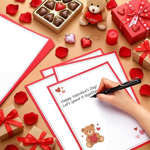 Miniatura 7 de Glenmal 200 unidades de papel para impresora de papelería, 8.5 x 11 pulgadas, membrete con borde a granel, tamaño carta, papel de escritura para