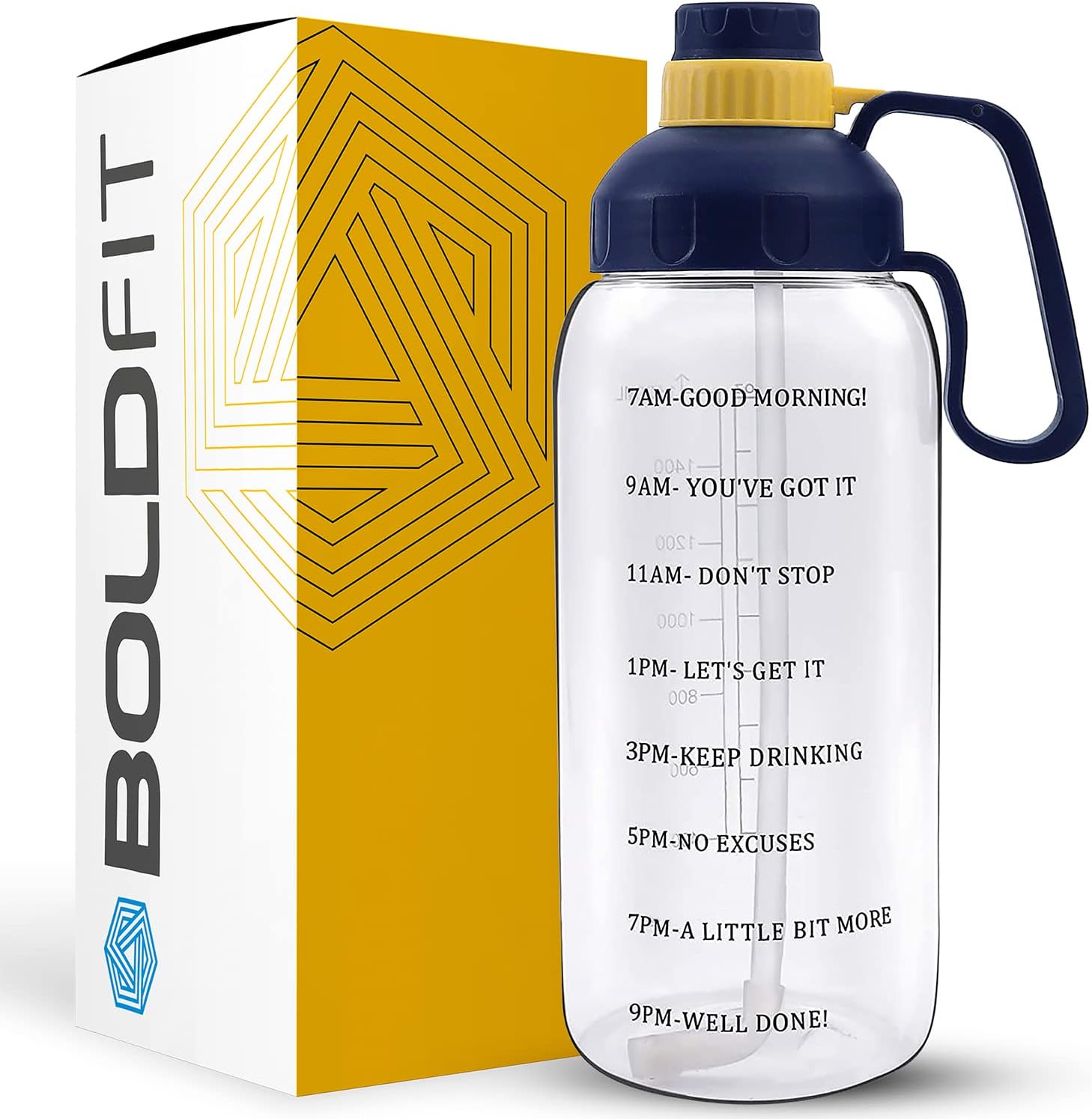 Boldfit Gym Gallon Bottle for Men 2 Litre Water Bottle for Gym Workout Motivational Sipper Bottle for Adults Gallon Gym Water Bottle for Home, Fitness for Men & Women 2 Litre Gallon