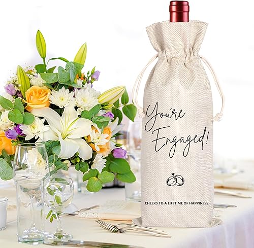 Miniatura 5 de Bolsa de vino de compromiso | Regalo de compromiso | Bolsa de vino de compromiso personalizada | Regalo de compromiso para parejas | Bolsa de vino