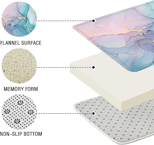 Miniatura 16 de Gibelle Juego de 4 cortinas de ducha de baño con alfombras antideslizantes, cubierta para tapa de inodoro y tapete de baño, juego de decoración