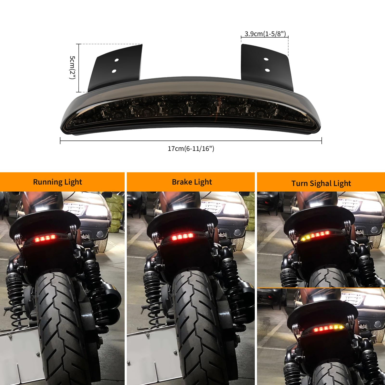 DREAMIZER Fanale posteriore a LED per moto, Indicatore di direzione, per motocicletta Parafango Targa del freno di coda Luce a LED ricambio arresto per Sportster XL883N 1200N XL1200V XL1200X
