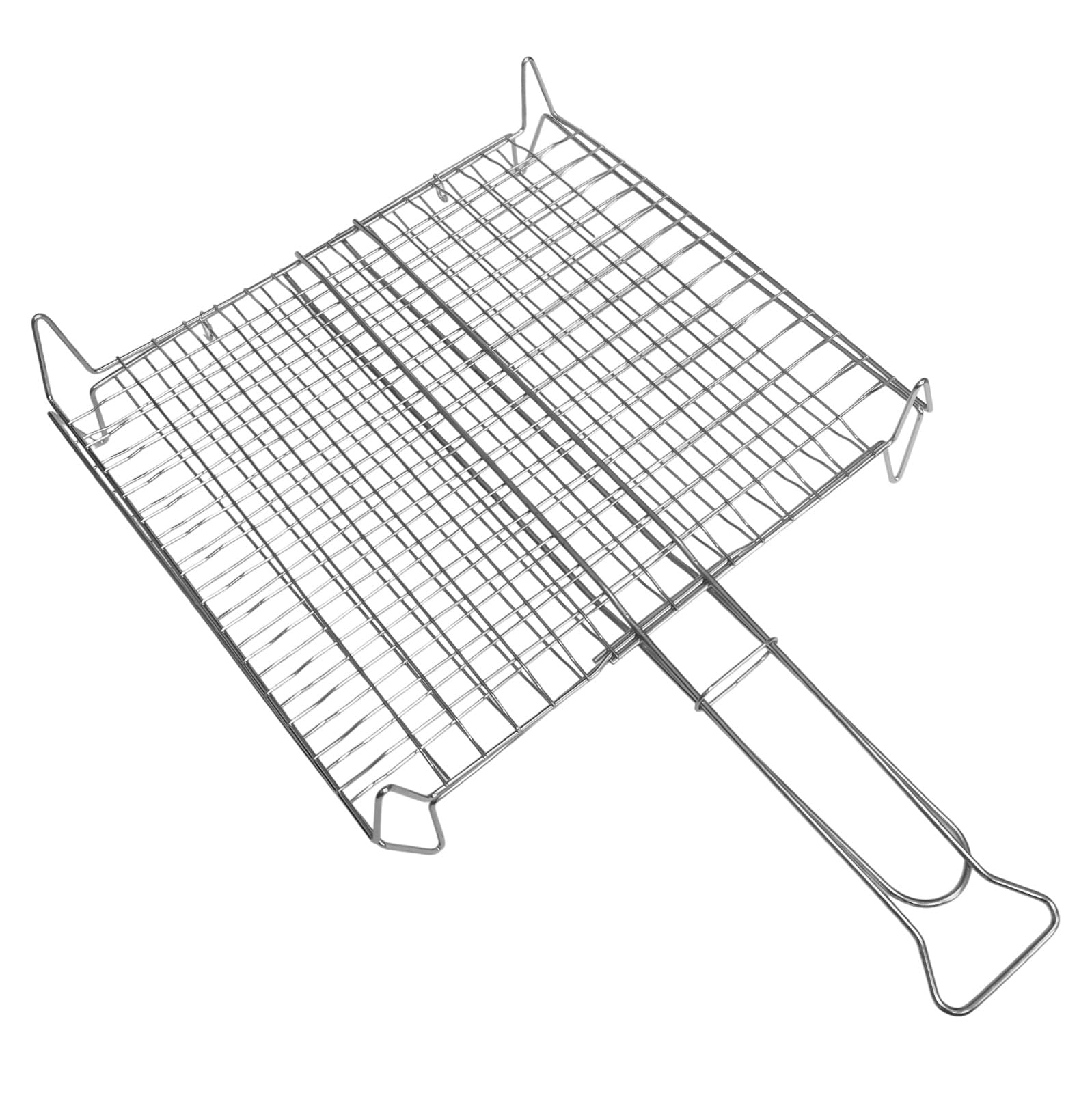 Griglia per Cottura Barbecue BBQ 40x45 cm Graticola Incrociata in Acciaio Ottima qualità con Piedini