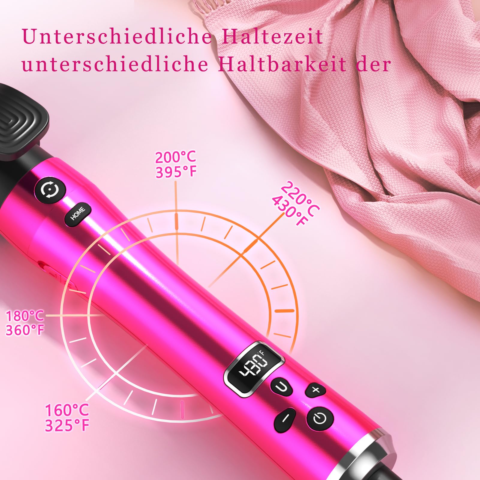 3 in 1 Lockenstab Automatisch Negatives Ion 360° Rotierender, 9/25/32 mm, Automatic Hair Curler, Automatischer Lockenstab für lange, mittellanges haare, mit LCD-Display,160-220℃