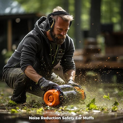 Miniatura 7 de ProCase - Orejeras de seguridad con protección auditiva NRR de 28 dB para campos de tiro, podado de césped, construcción, carpintería, adultosniños