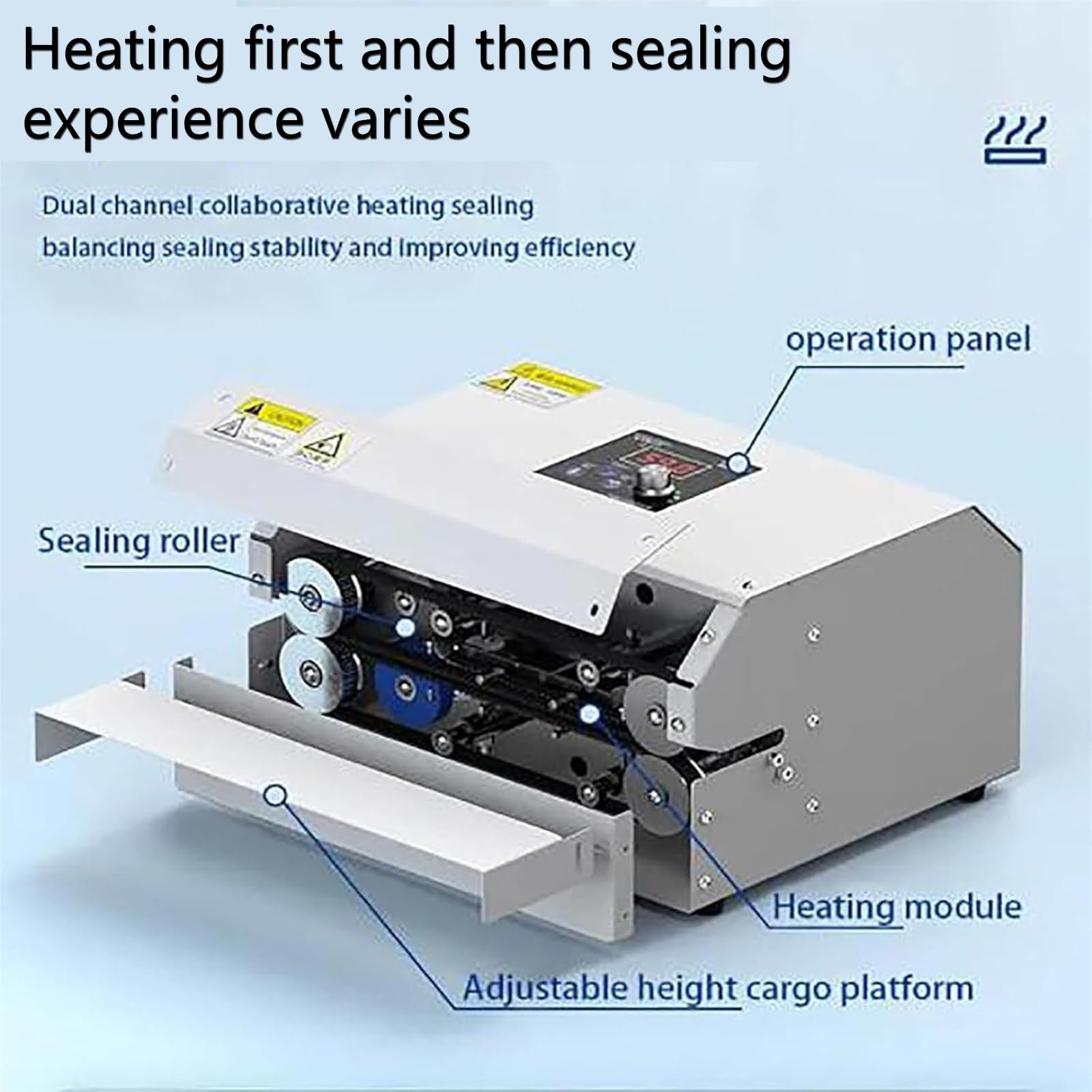 Máquina automática de sellado al vacío con control digital de temperatura, sellador térmico ajustable de 50.0 a 200.0 °C para bolsas de plástico y aluminio, para conservación de alimentos