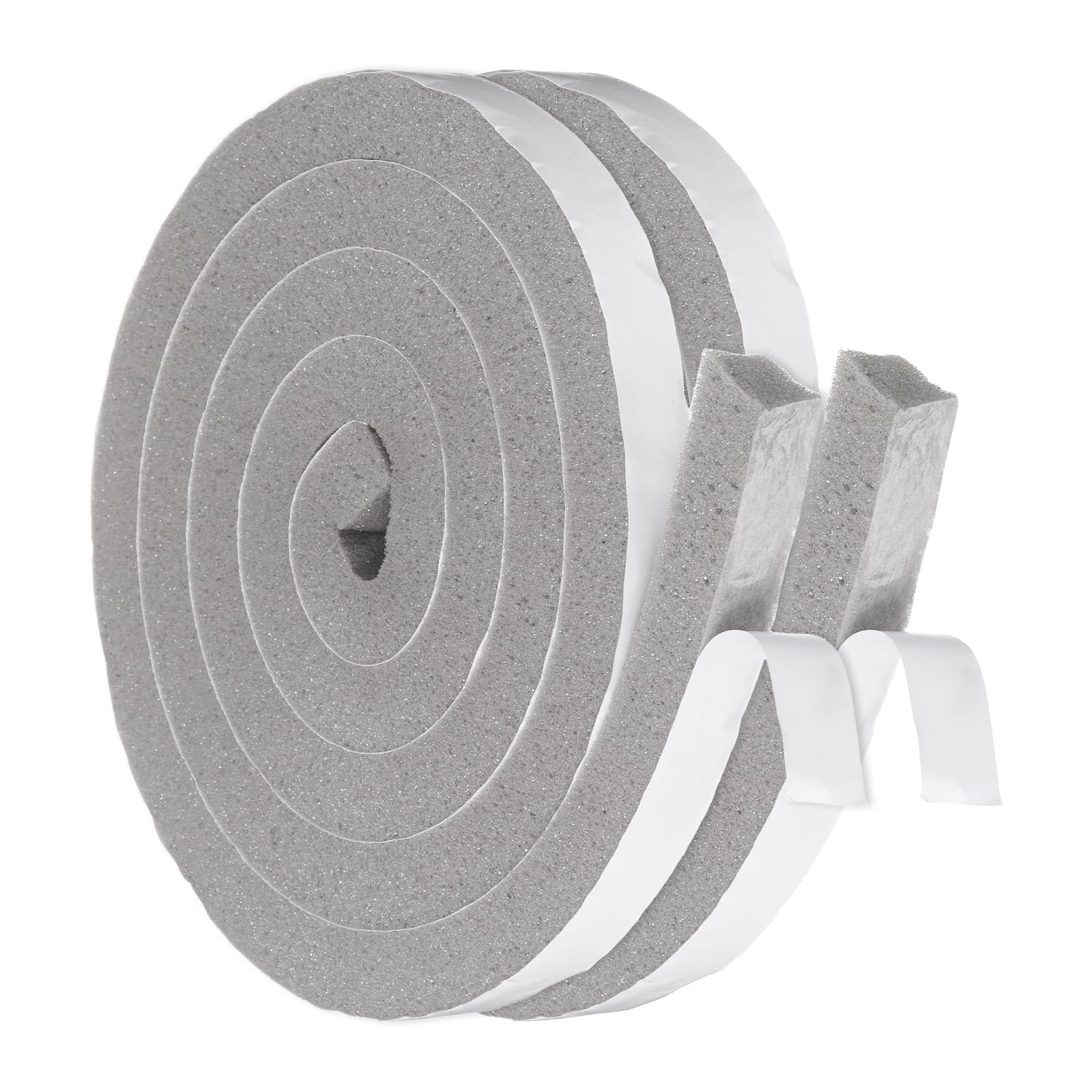 sourcing map 25mmx20mm Foam Weather Stripping, Self Adhesive Door Seal Insulation Strips, Soundproofing Foam Seal Tape for Door/Window, Air Conditioning (2 Meter Total Length in 2 Roll)