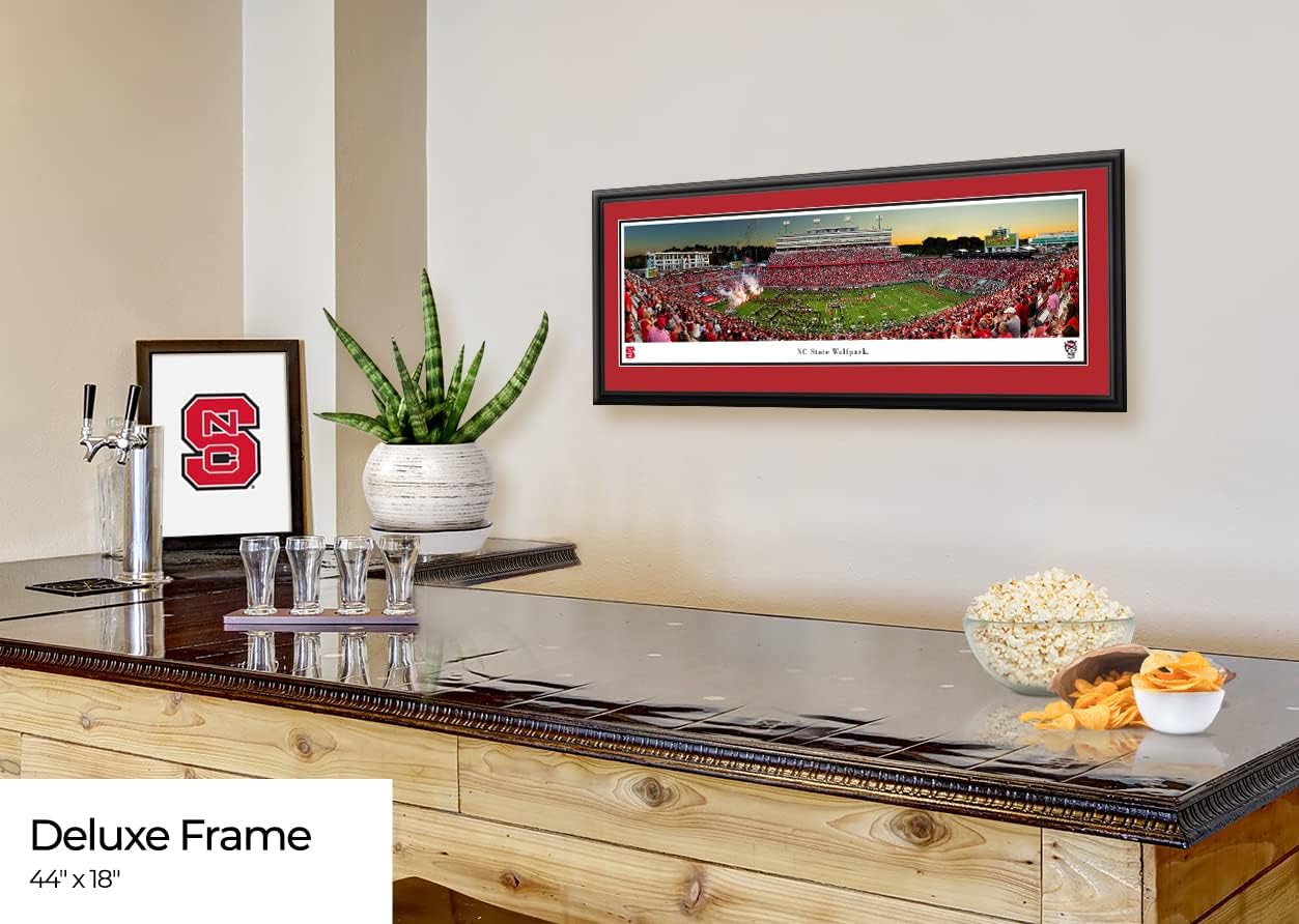 NC State Wolfpack Football - Double Mat, Deluxe Framed Print by Blakeway Panoramas