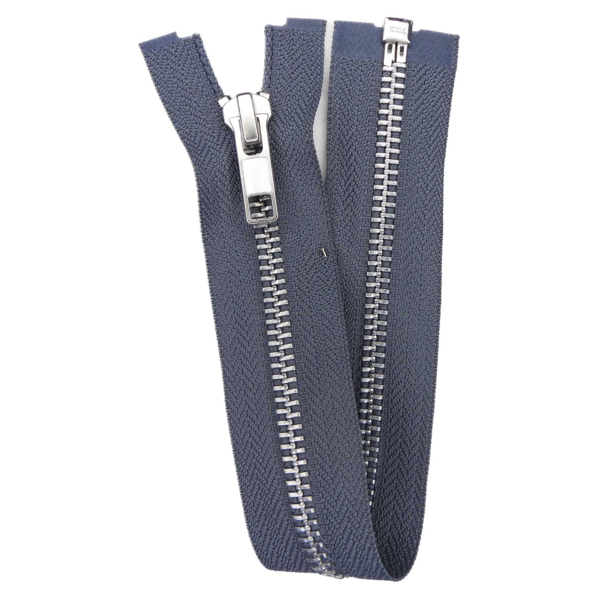 Grey Metal Silver Zips 10-30 Inch 25-76cm Open Ended Coat Bag Buy 1 Or 2 813D, 66cm 26 Inch, 2